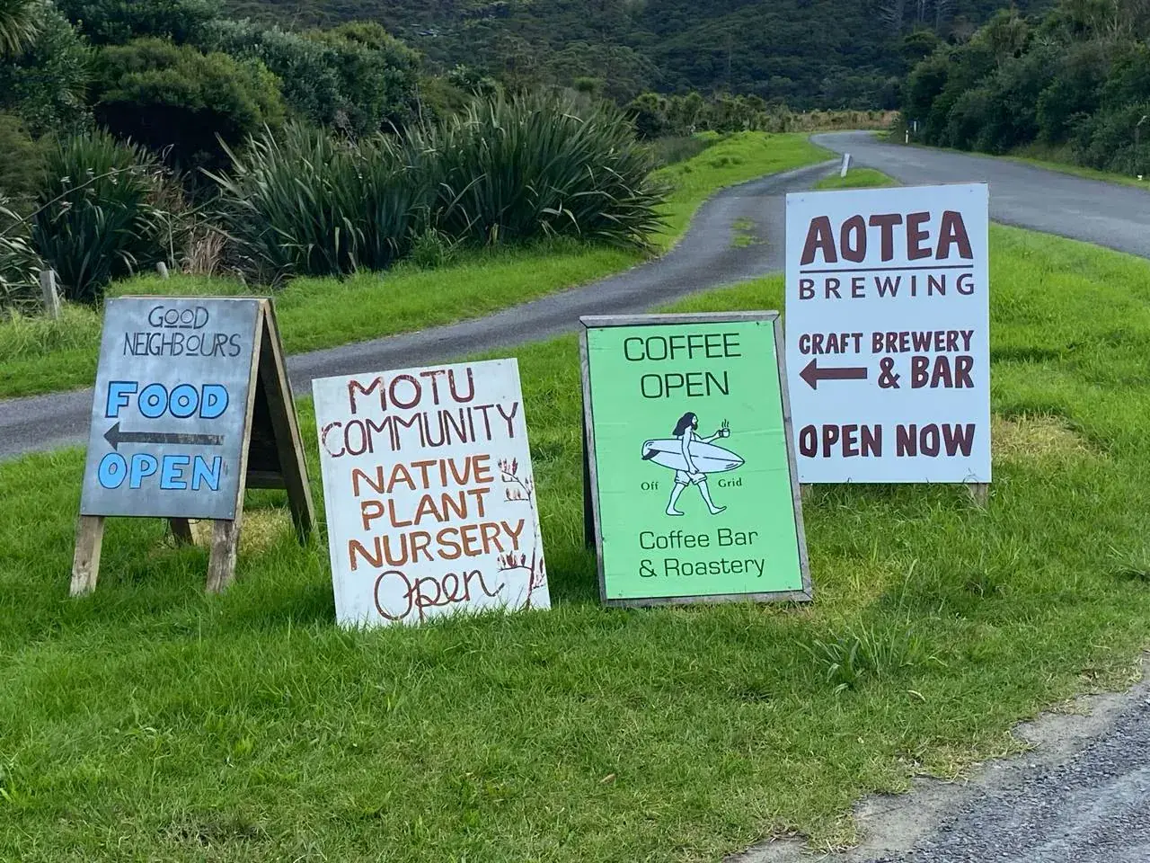 Aotea Brewing, Aotea Roast, Good Neighbours, Motu Nursery & The Boardroom — Great Barrier Island